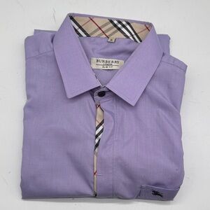 Burberry Men's Lavender Button Down Shirt